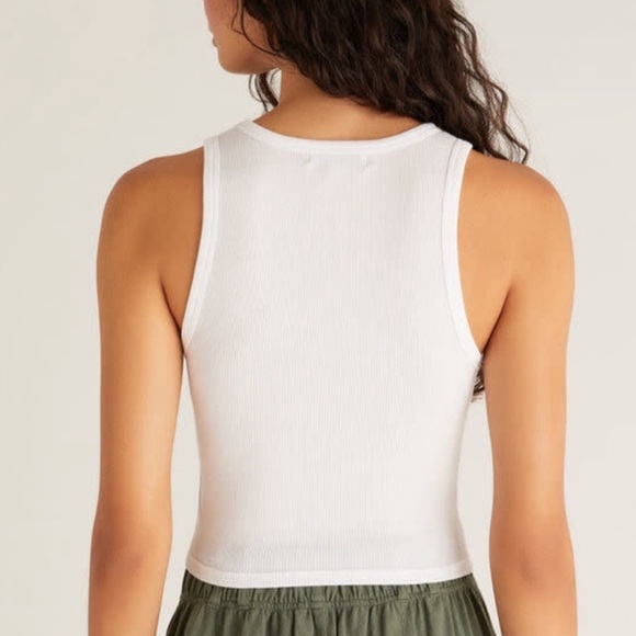 Z Supply Hannah Crop Rib Tank Top in White - Size Large - Picture 2 of 7
